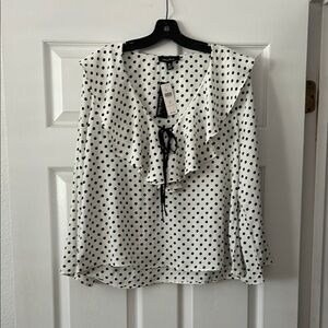 Lea & Viola white Ruffled Sailor Collar Blouse
